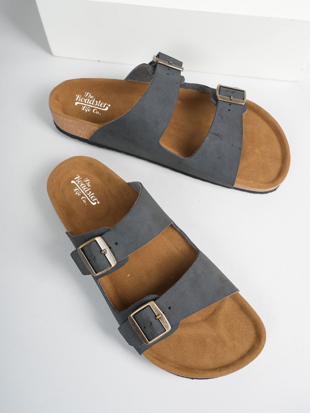 

The Roadster Lifestyle Co Men Slip On Comfort Sandals, Grey