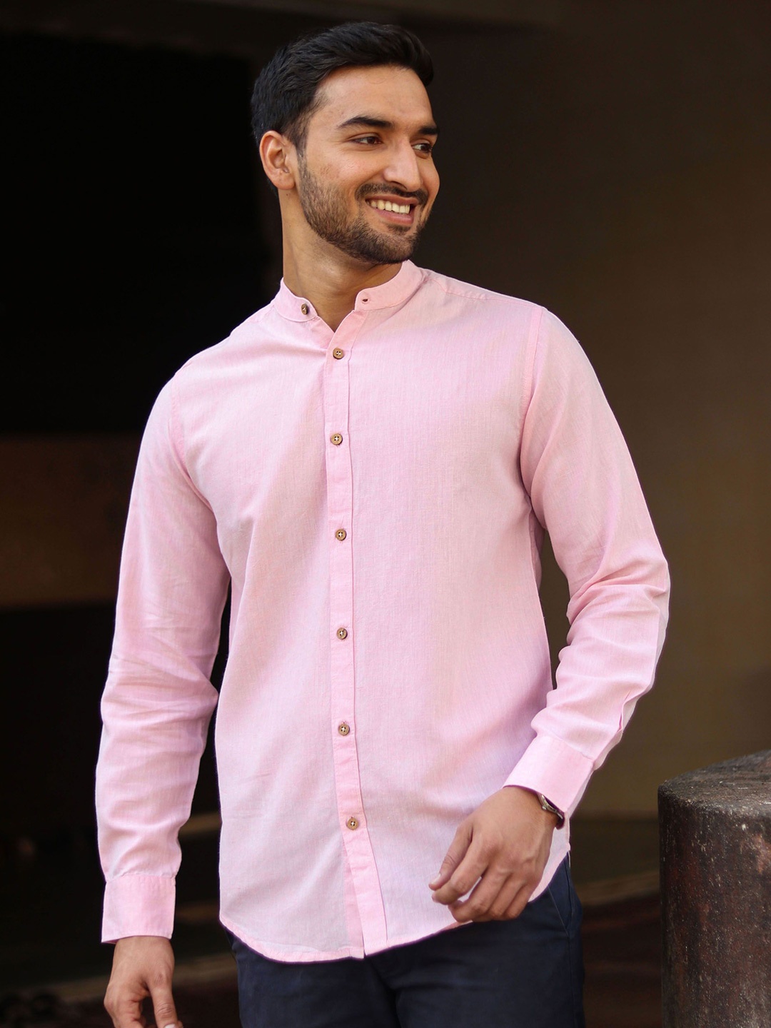 

Earthy Route Men Comfort Opaque Formal Shirt, Pink