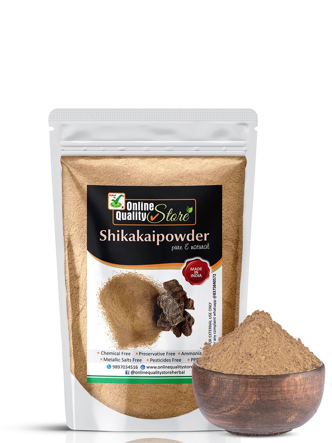 

Online Quality Store Pure And Natural Shikakai Powder For Hair - 400g, Beige