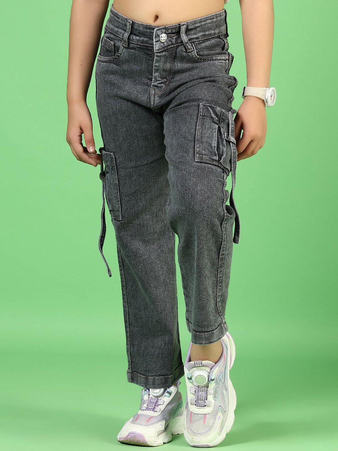 

V-Mart Girls Light Fade Jeans, Grey