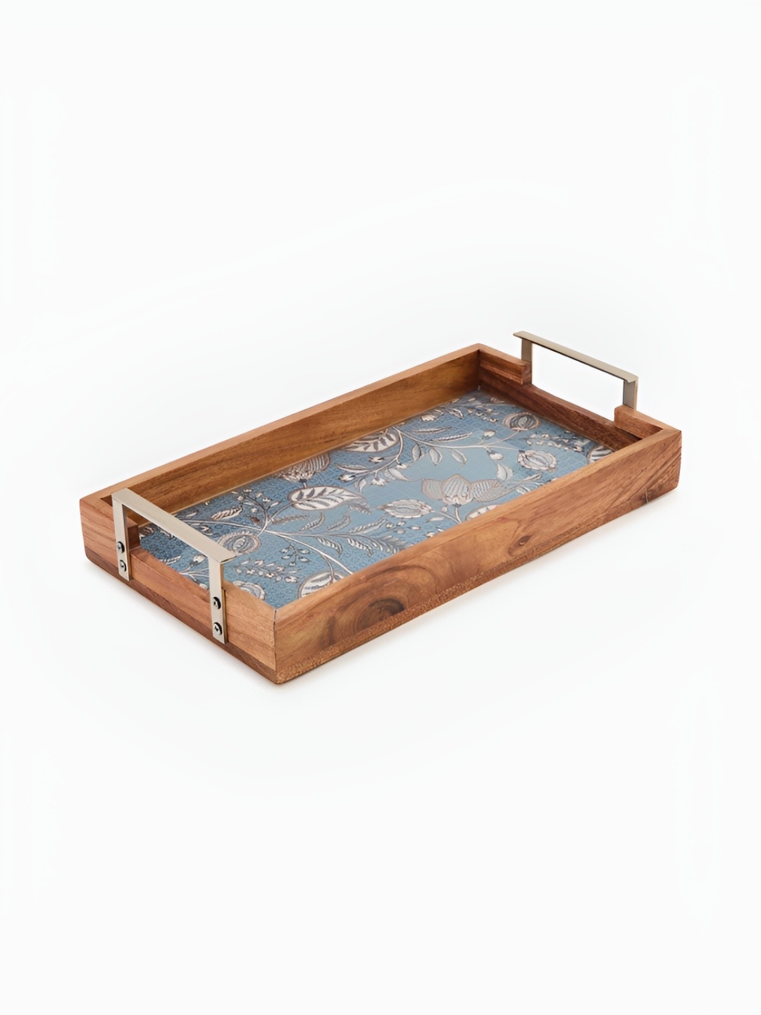 

Fabindia Blue 2025 Wood 1 Pieces Easy to Clean Serving Tray