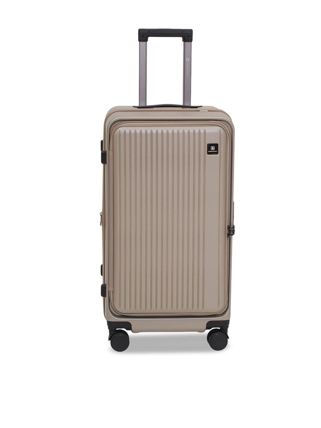 

SWISS MILITARY JADE Textured Hard-Side Medium Trolley Bag, Beige