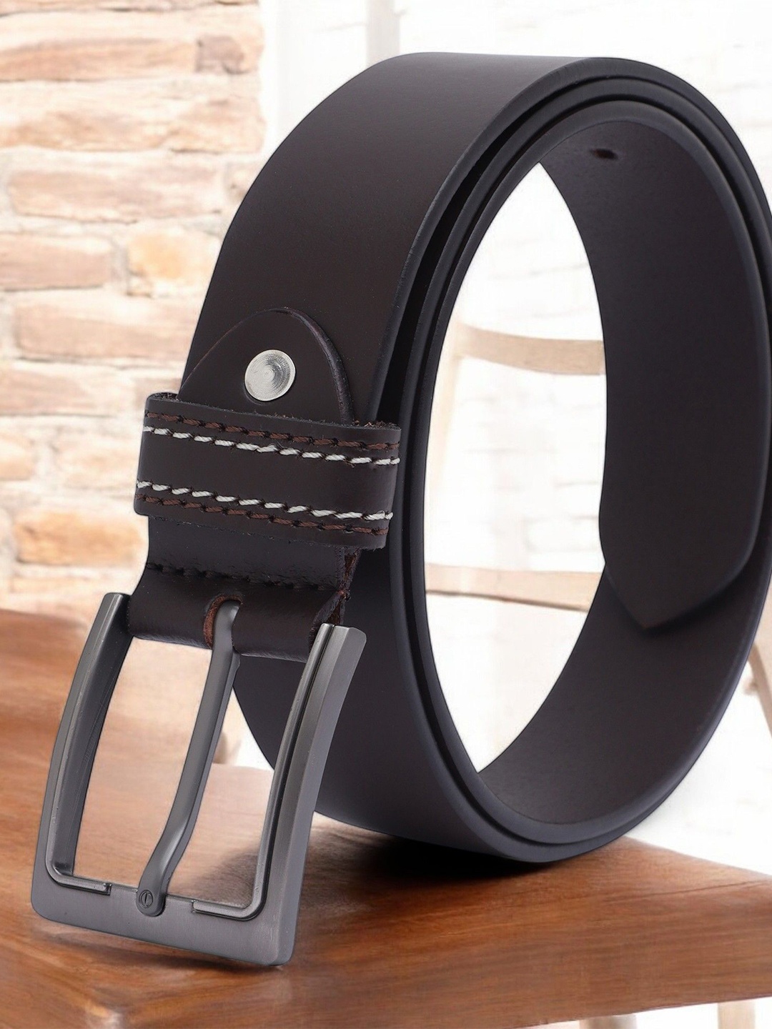 

Metronaut Men Leather Formal Belt, Brown