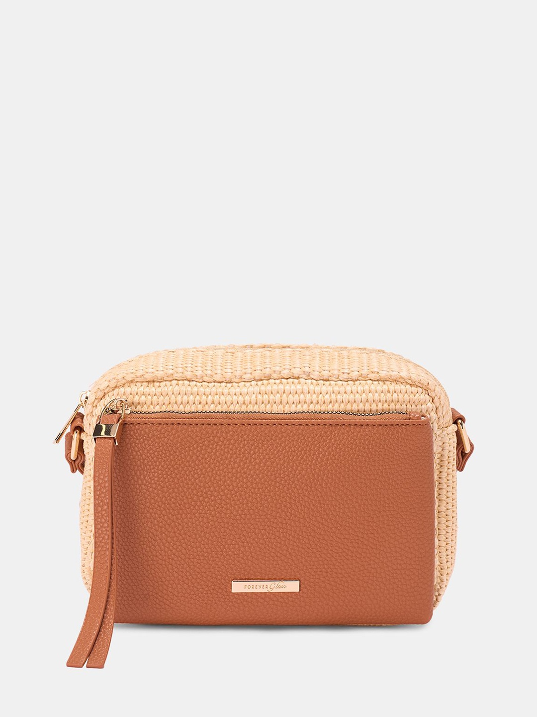 

Forever Glam by Pantaloons Structured Sling Bag with Tasselled, Beige