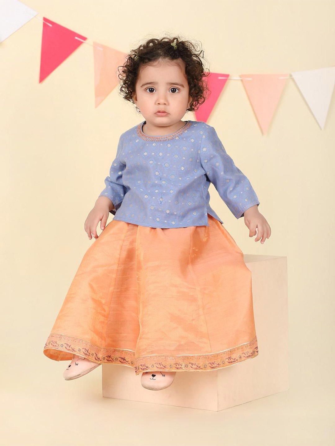 

Fabindia Girls Ready to Wear Lehenga &, Orange