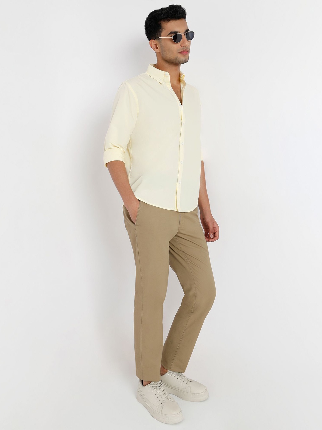 

MARK & ALBERT Men Linen Casual Shirt, Yellow