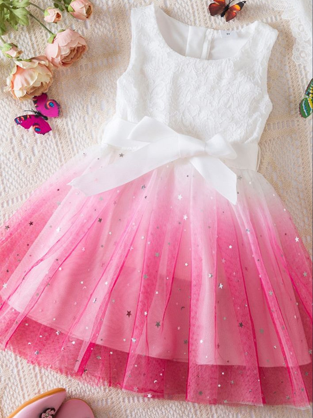 

LULU & SKY Floral Fit & Flare Dress, Pink