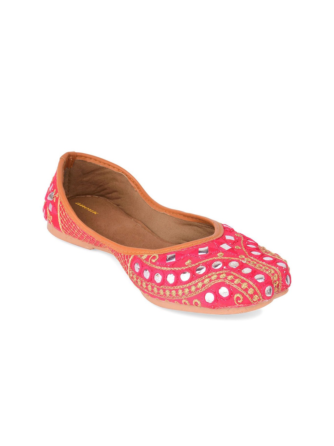 

Anouk Women Embellished Ethnic Mojaris with Embroidered Flats, Pink