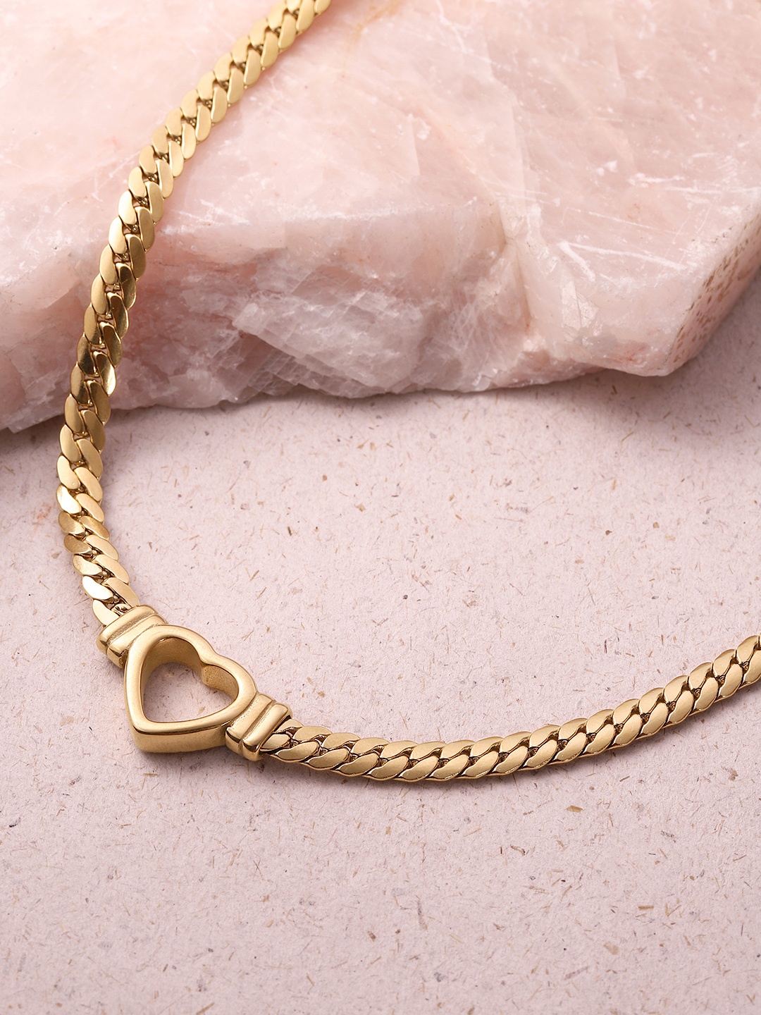 

DressBerry Contemporary Gold Toned Necklace