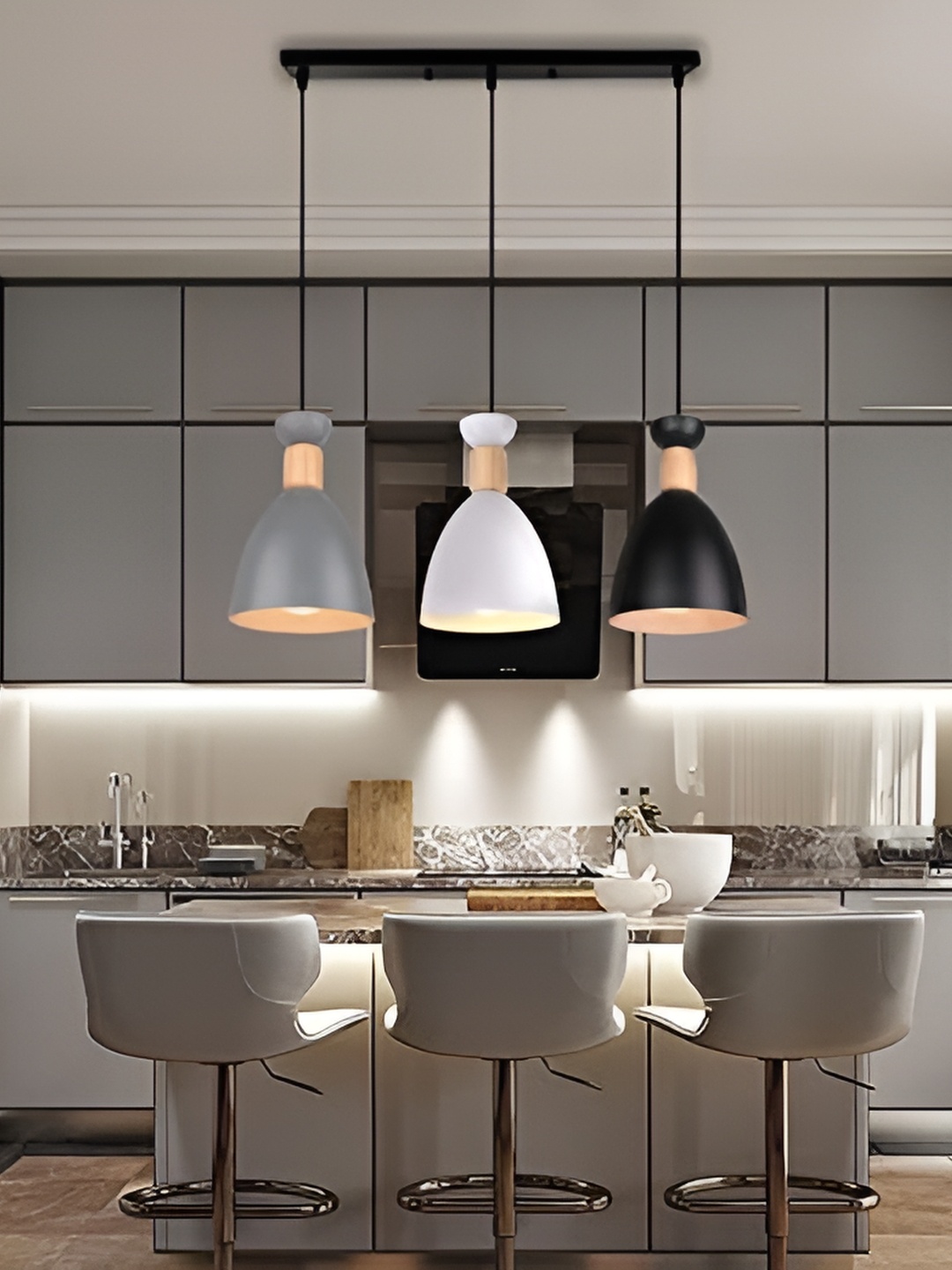 

GAUVIK White & Black Aluminium Ceiling Lamp