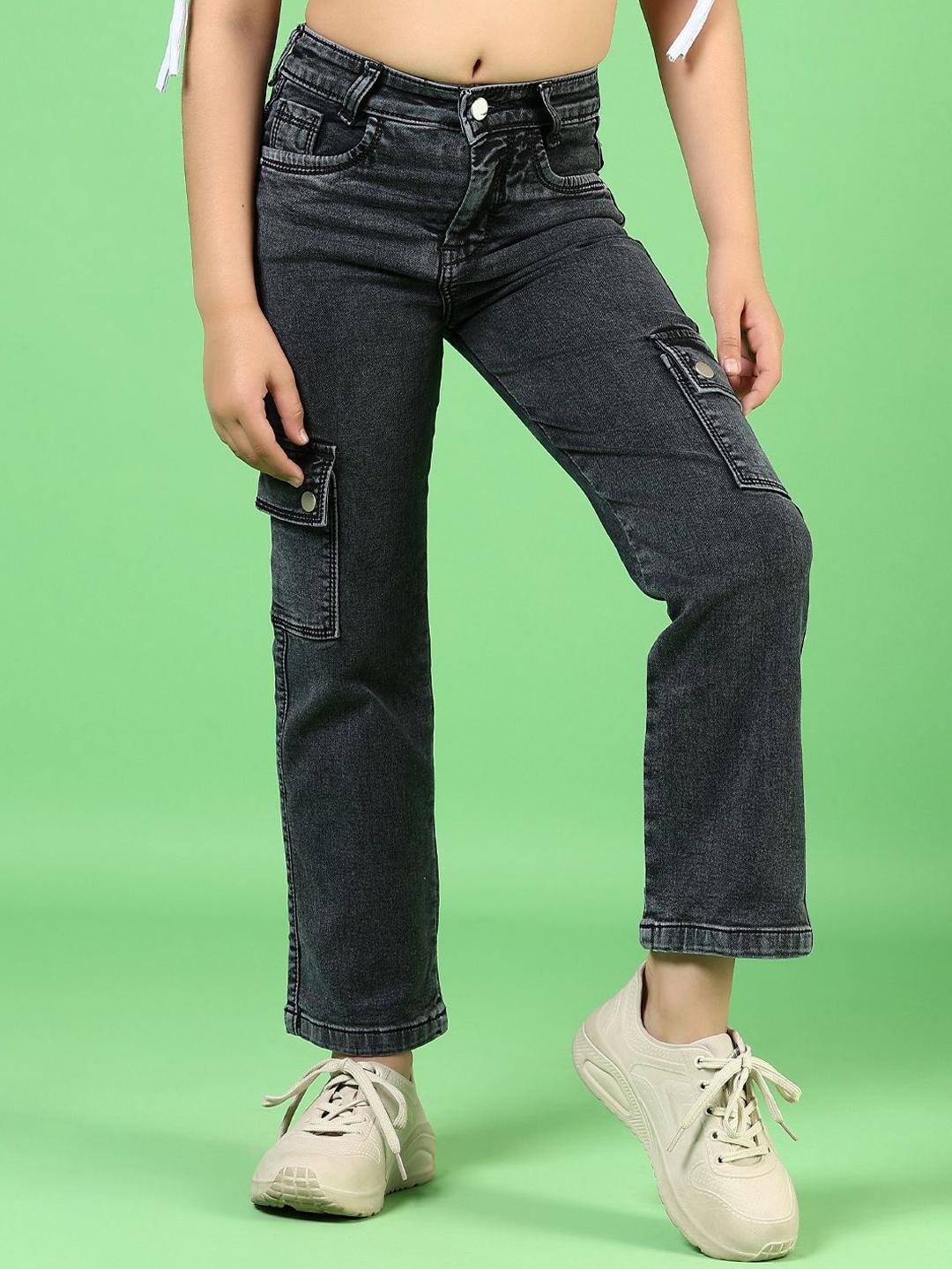 

V-Mart Girls Light Fade Jeans, Black