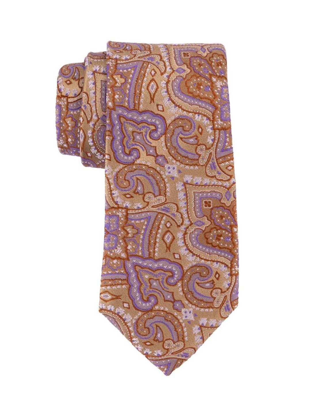 

The Tie Hub Men Printed Broad Tie, Gold