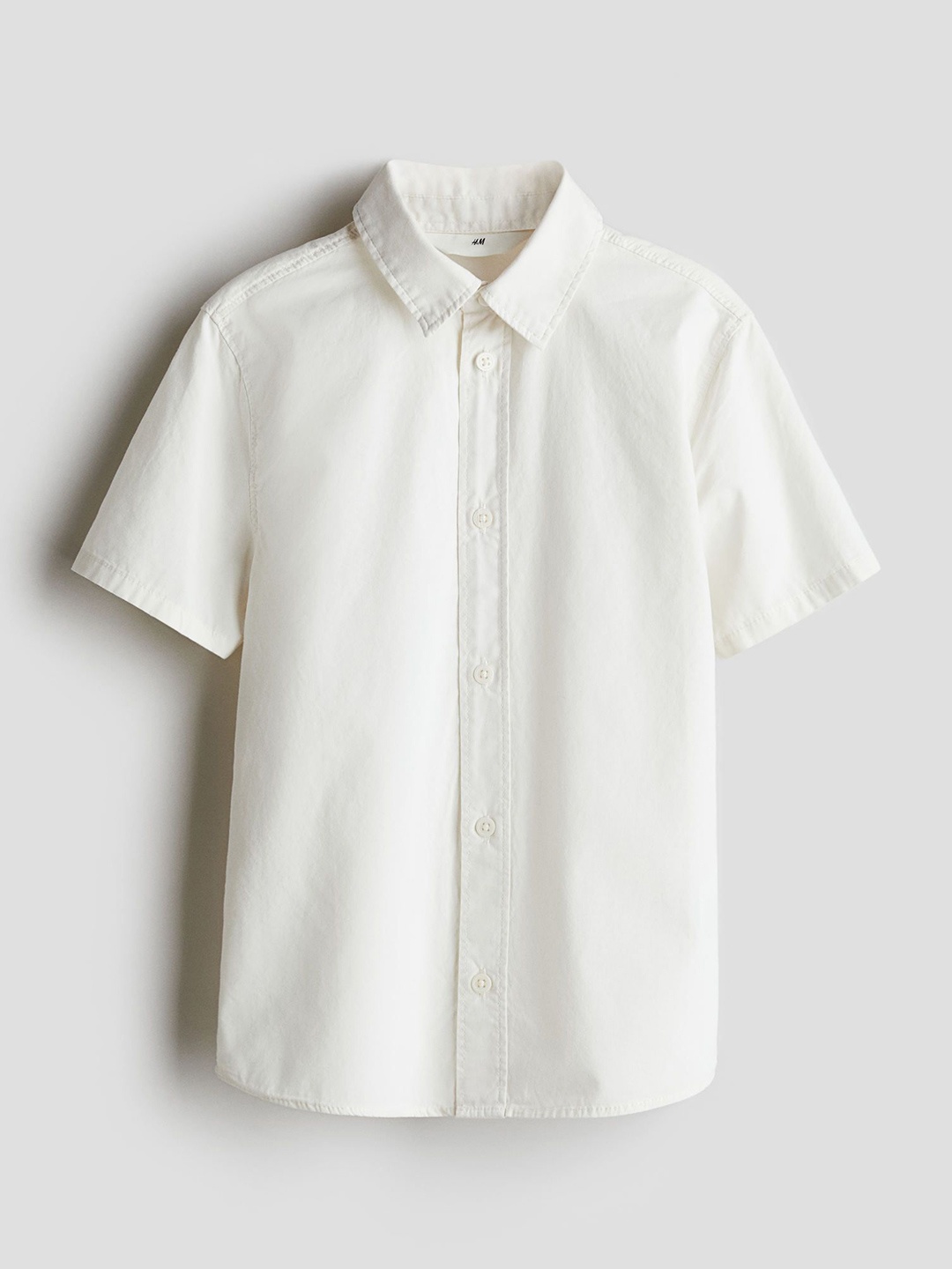 

H&M Short-Sleeved Cotton Shirt, White