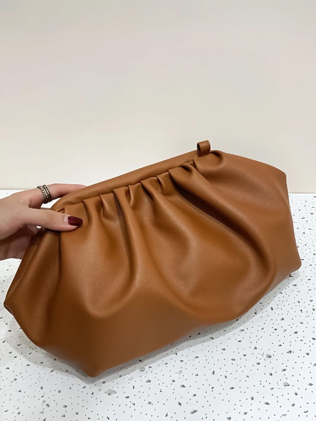 

HAUTE SAUCE by Campus Sutra PU Structured Handheld Bag with Tasselled, Beige