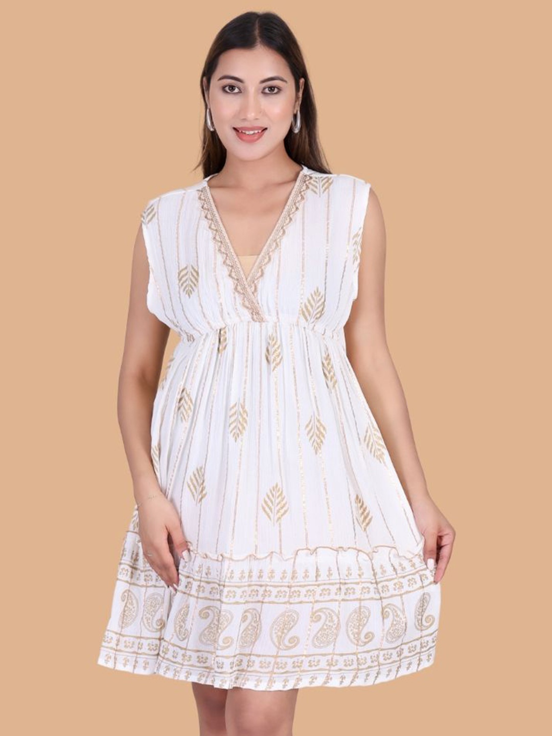 

Moda Rapido Crepe Fit & Flare Dress, White