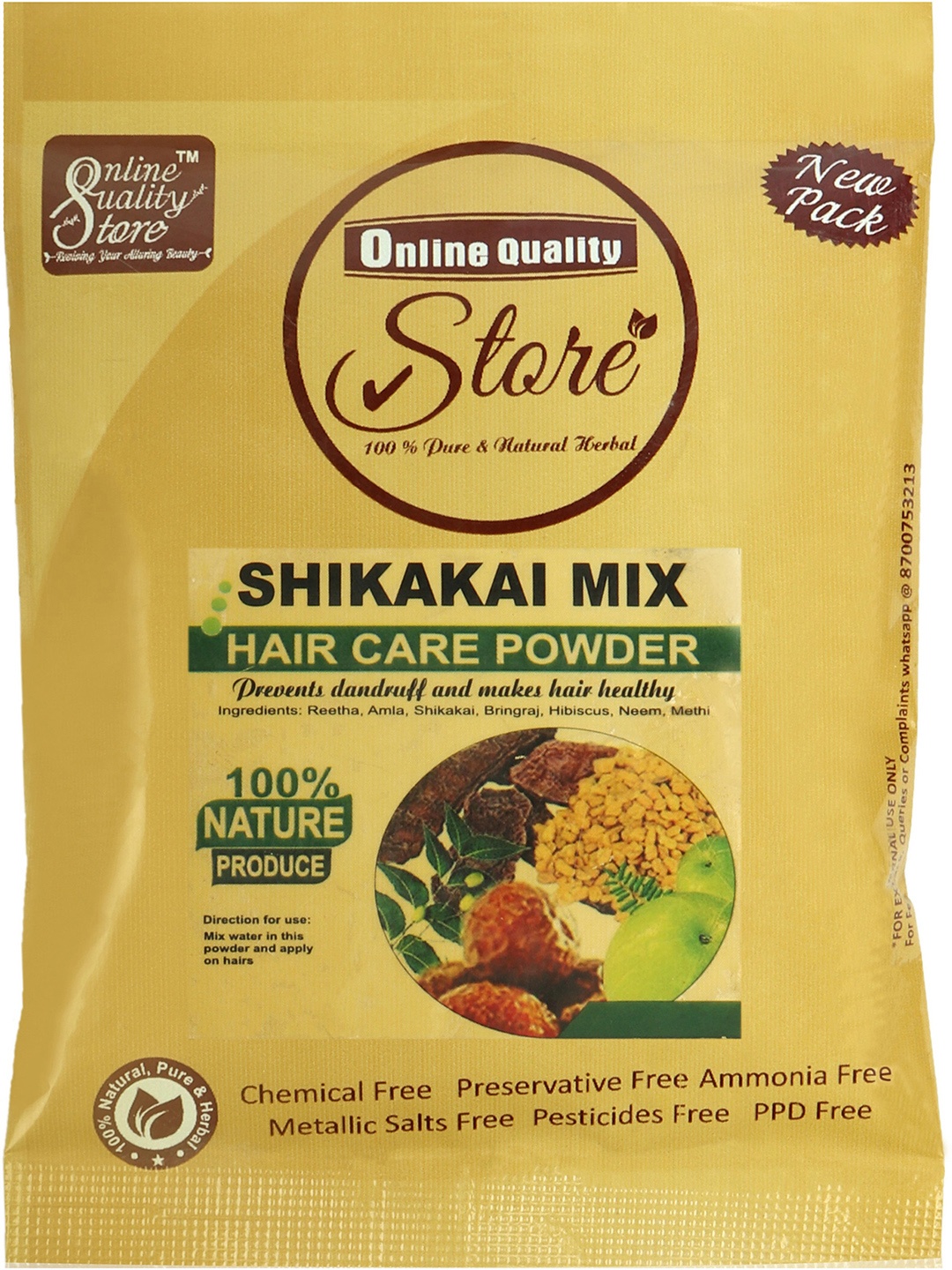 

Online Quality Store Shikakai Mix Powder Hair Mask - 800 g, Yellow