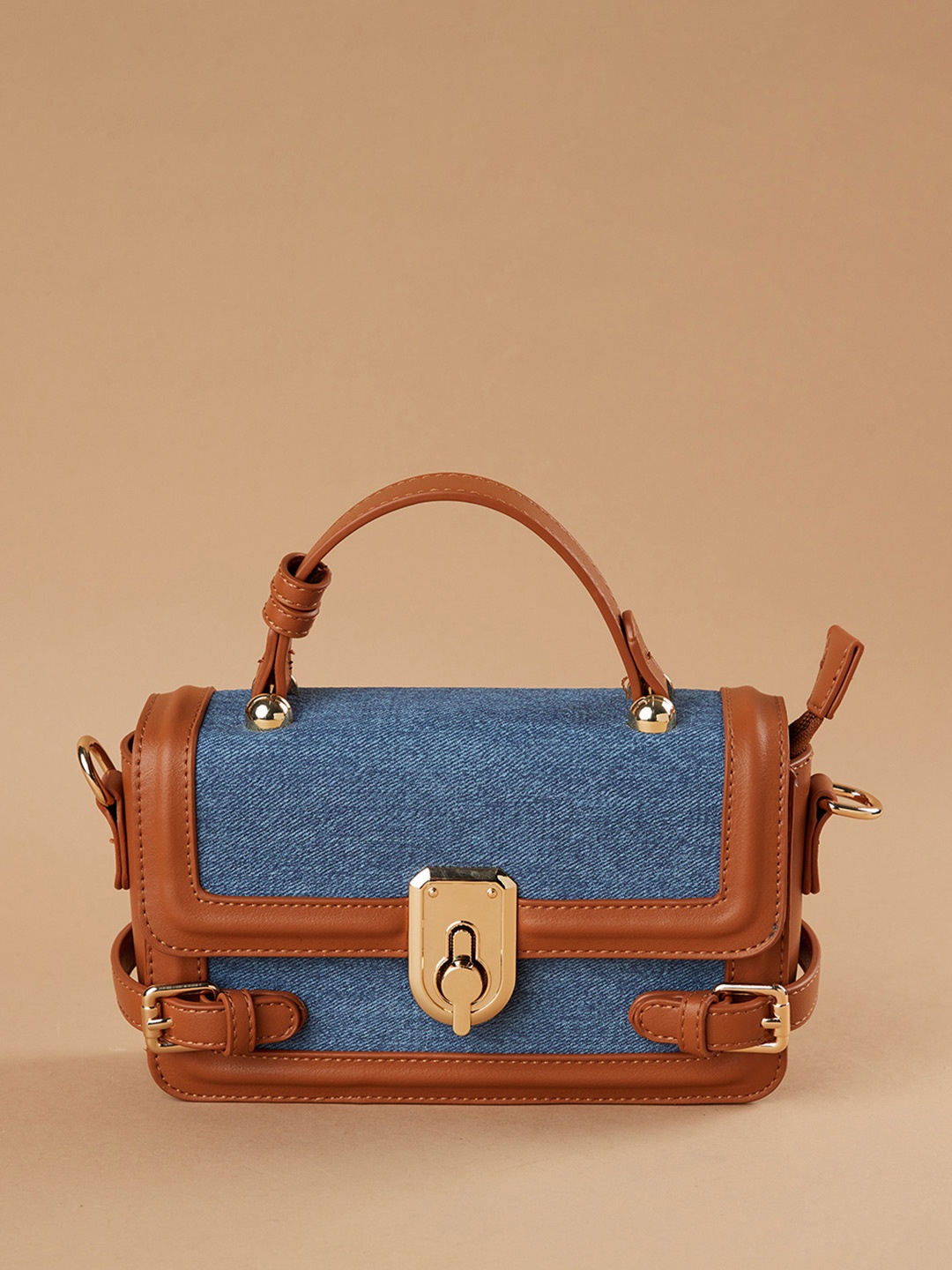 

Ginger by Lifestyle PU Structured Sling Bag, Blue