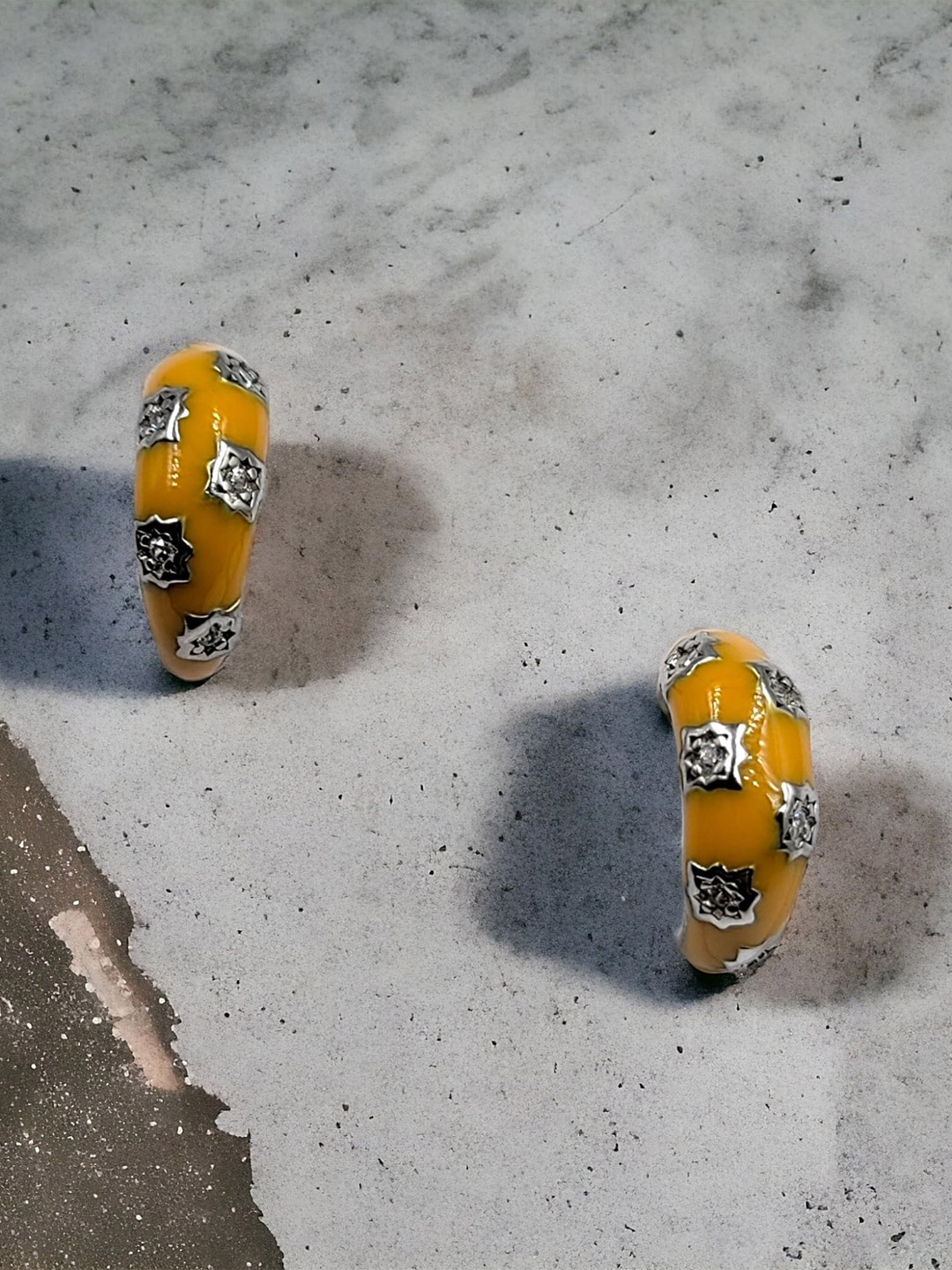 

AMONROO Contemporary Studs Earrings, Mustard