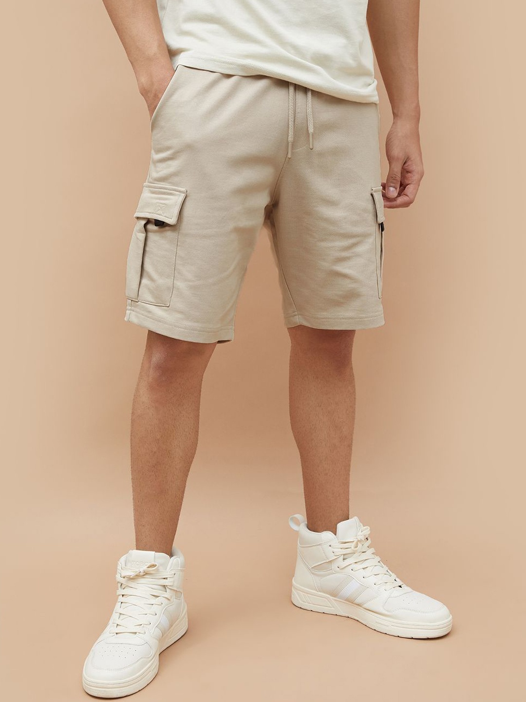 

Fame Forever by Lifestyle Men Cargo Shorts, Beige