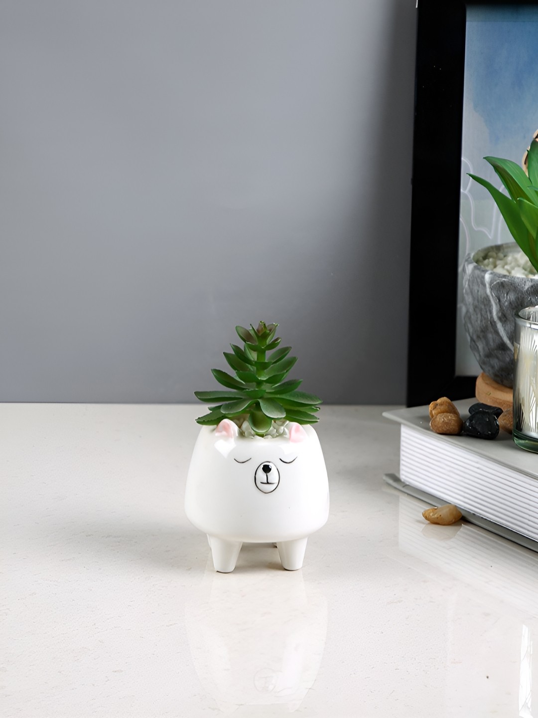 

TAYHAA White 1 Pieces Succulent Artificial Plant With Pot