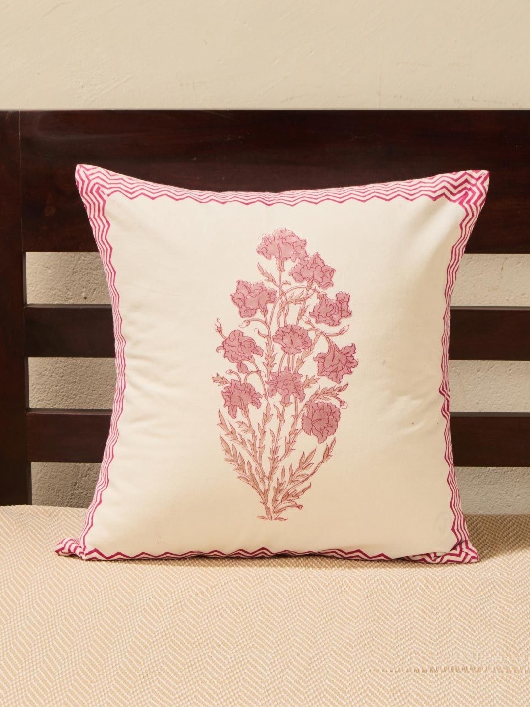 

Fabindia Pink & White Floral Square Cushion Covers