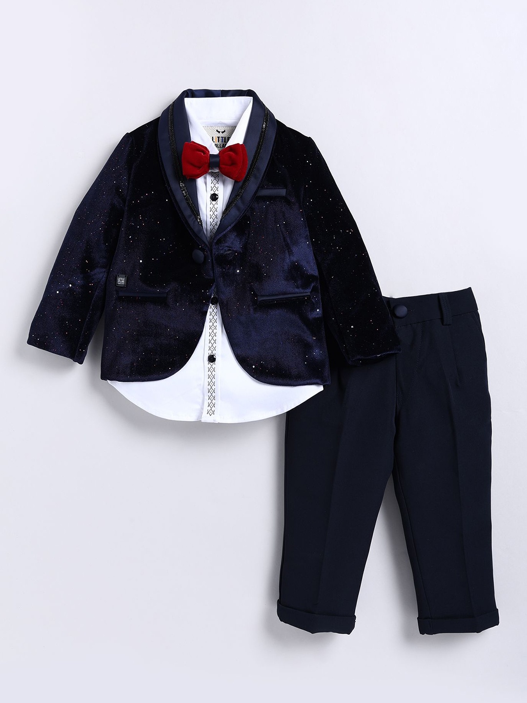 

LITTLE COLLARS 3-Piece Single-Breasted Suits, Blue