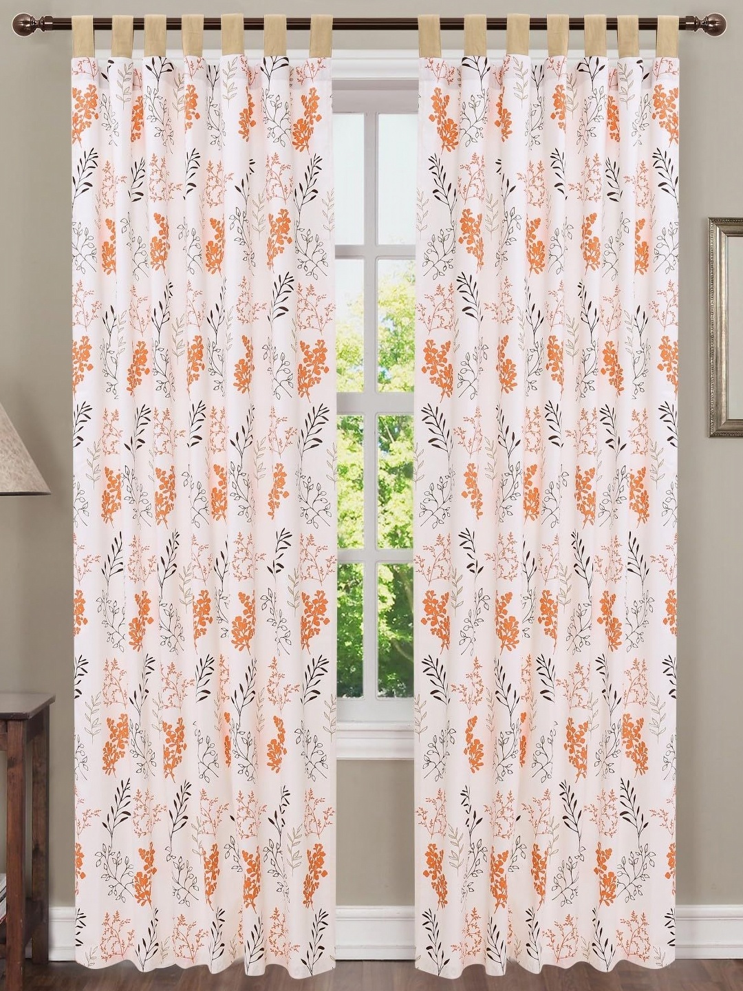 

Dekor World Multicoloured Set of 2 Floral Window Curtain, Multi