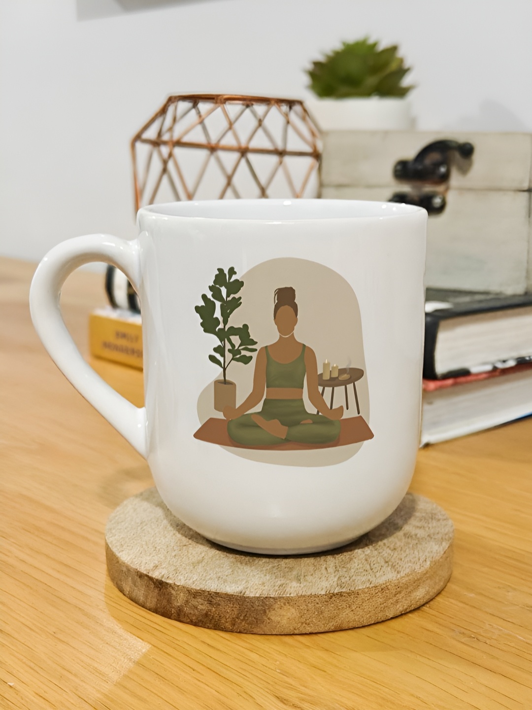 

One Posh Home White & Brown Text or Slogans Printed Ceramic Glossy Mugs Set of Cups and Mugs