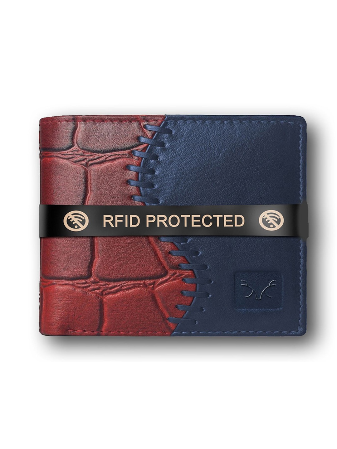 

Al Fascino Men Textured Leather Two Fold Wallet, Blue