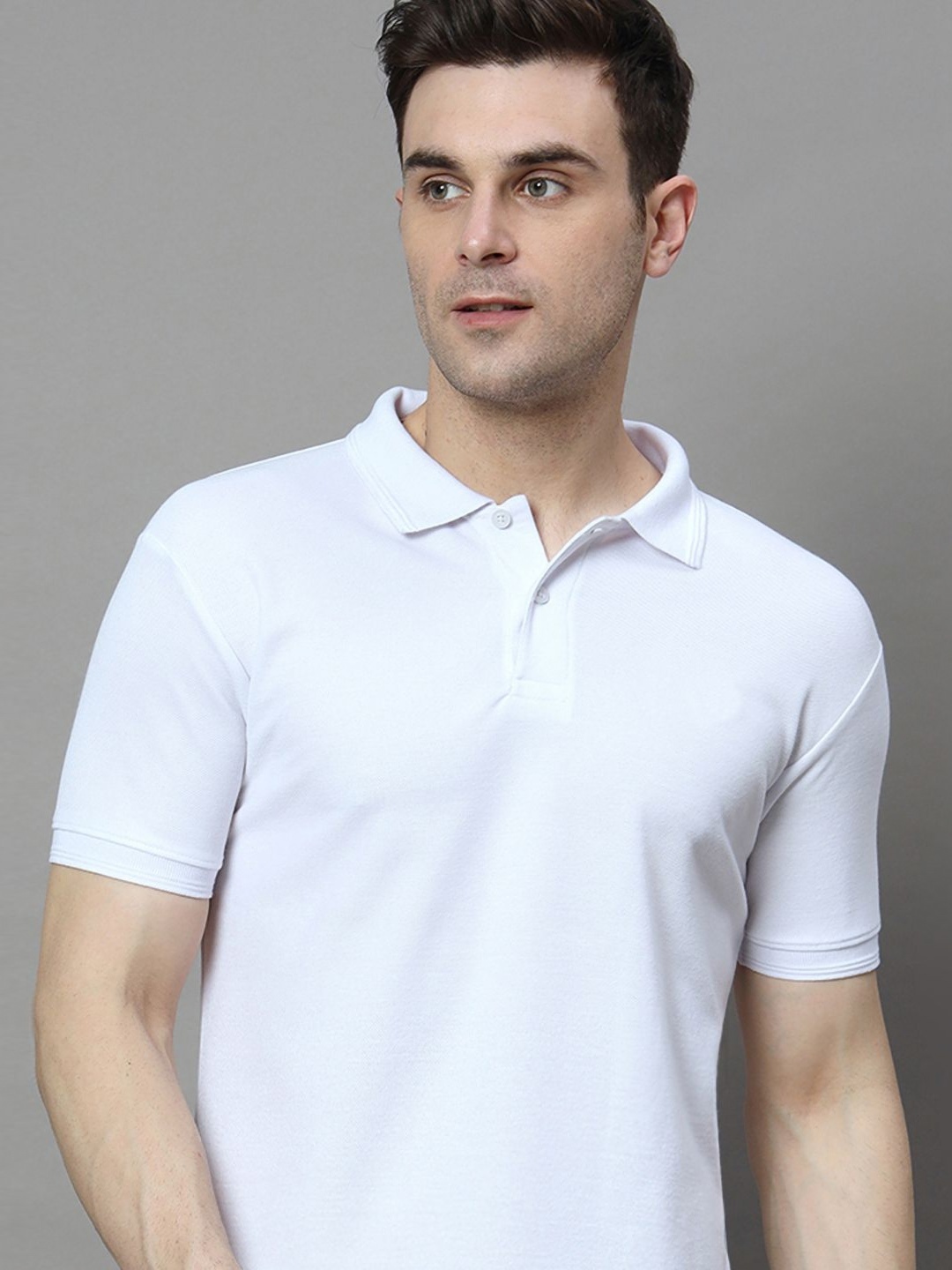 

SZN Men Solid Polo Collar T-shirt, White