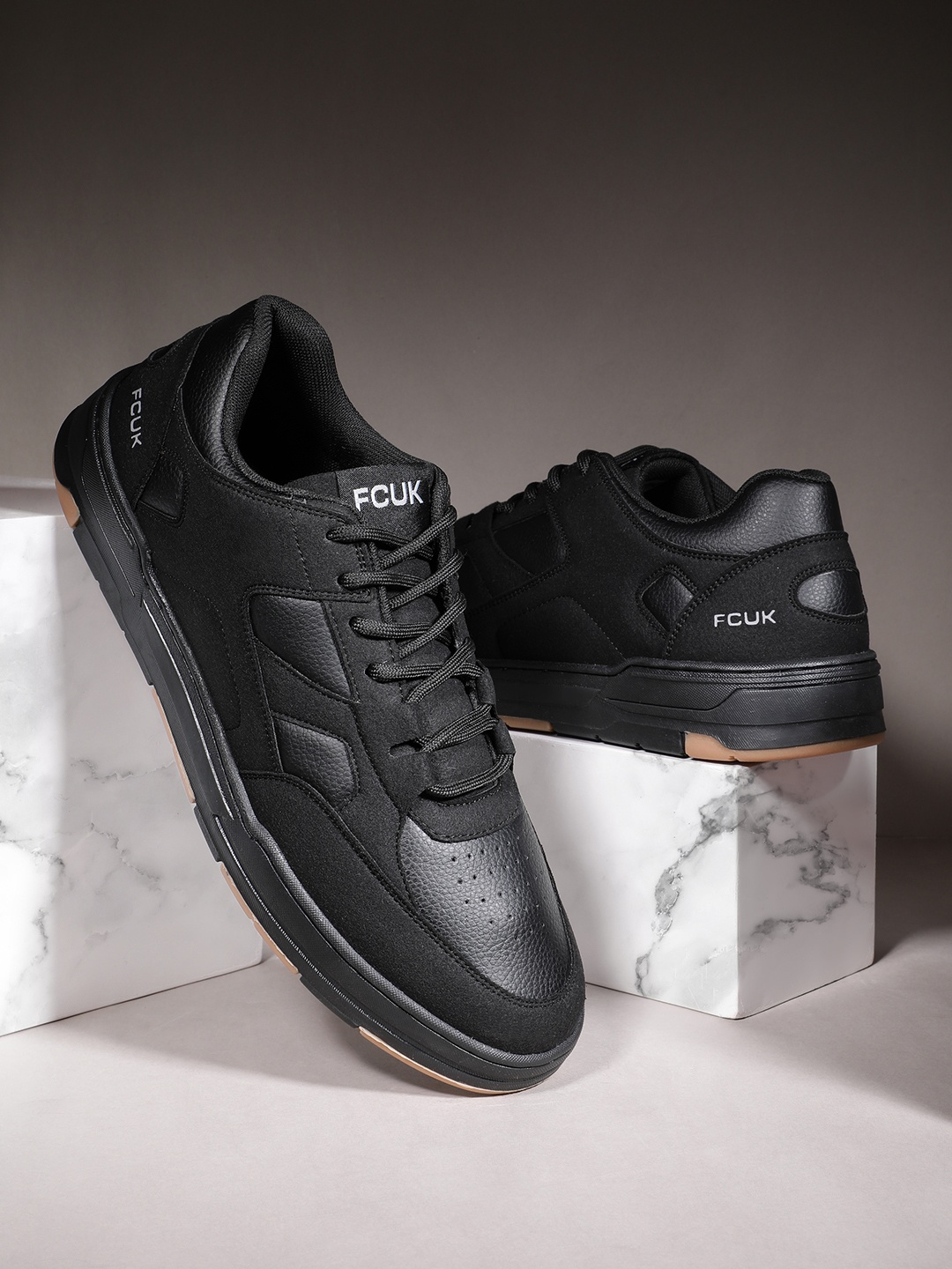 

FCUK Men Woven Design Everyday Sneakers, Black