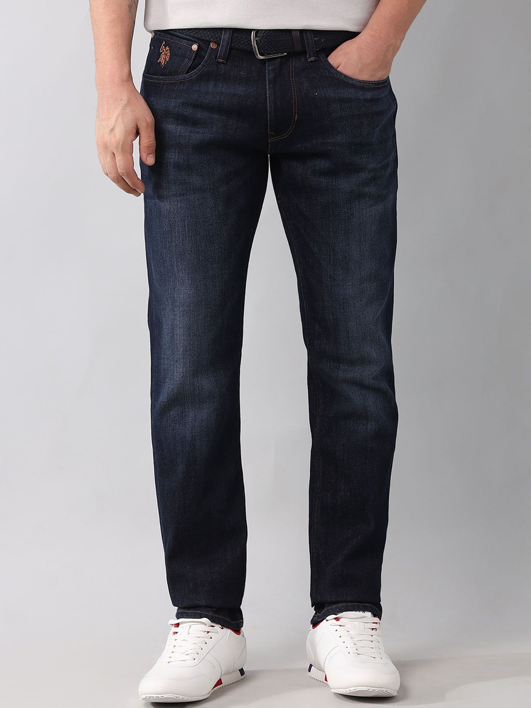 

U.S. Polo Assn. Denim Co. Men Slim Fit Light Fade Stretchable Jeans, Blue