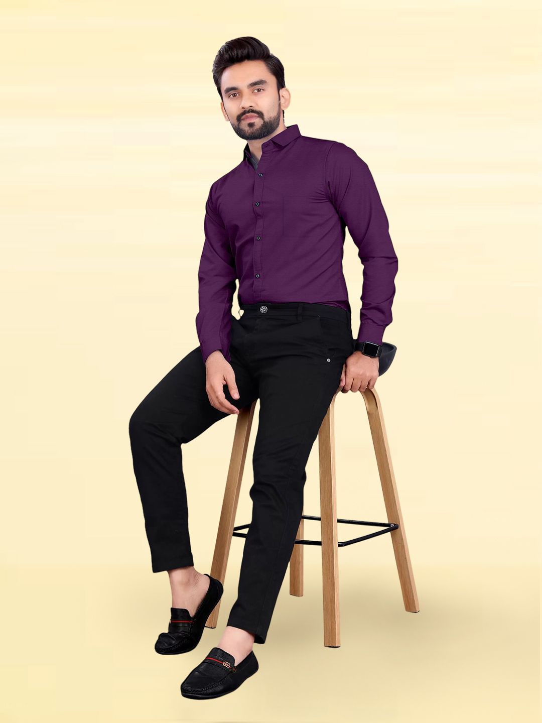 

Moda Rapido Men Standard Opaque Formal Shirt, Purple