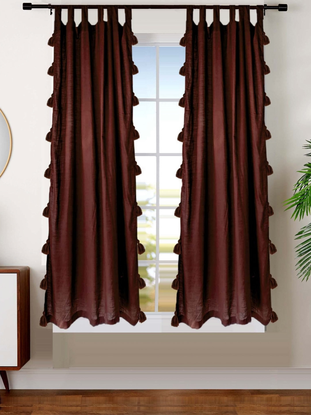 

Dekor World Multicoloured Set of 2 Sheer Window Curtain, Multi