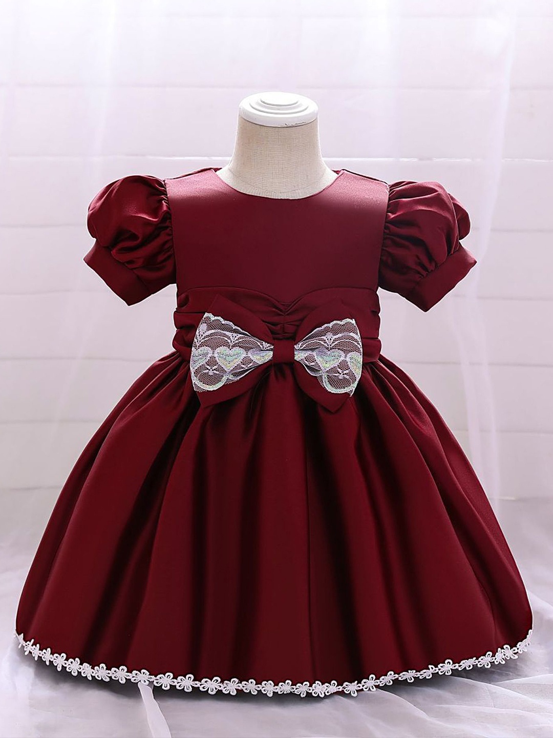 

LULU & SKY Fit & Flare Dress, Maroon
