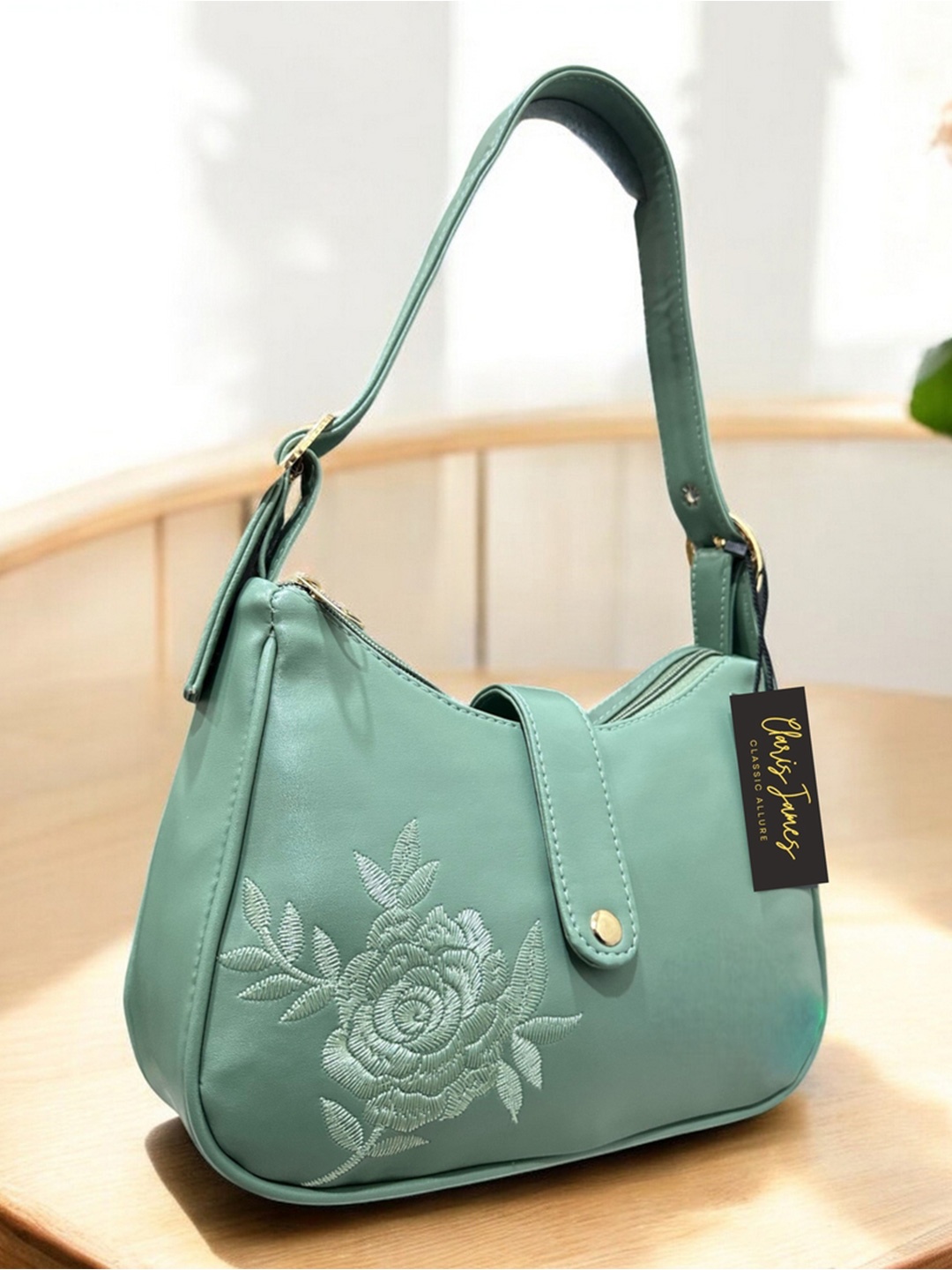 

CLARIS JAMES PU Half Moon Sling Bag, Green