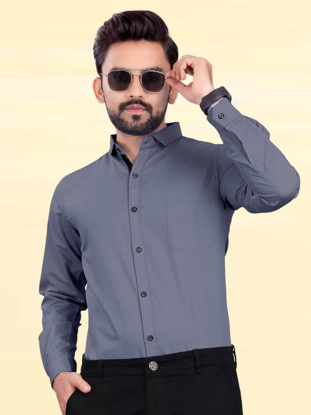 

Moda Rapido Men Standard Opaque Formal Shirt, Grey