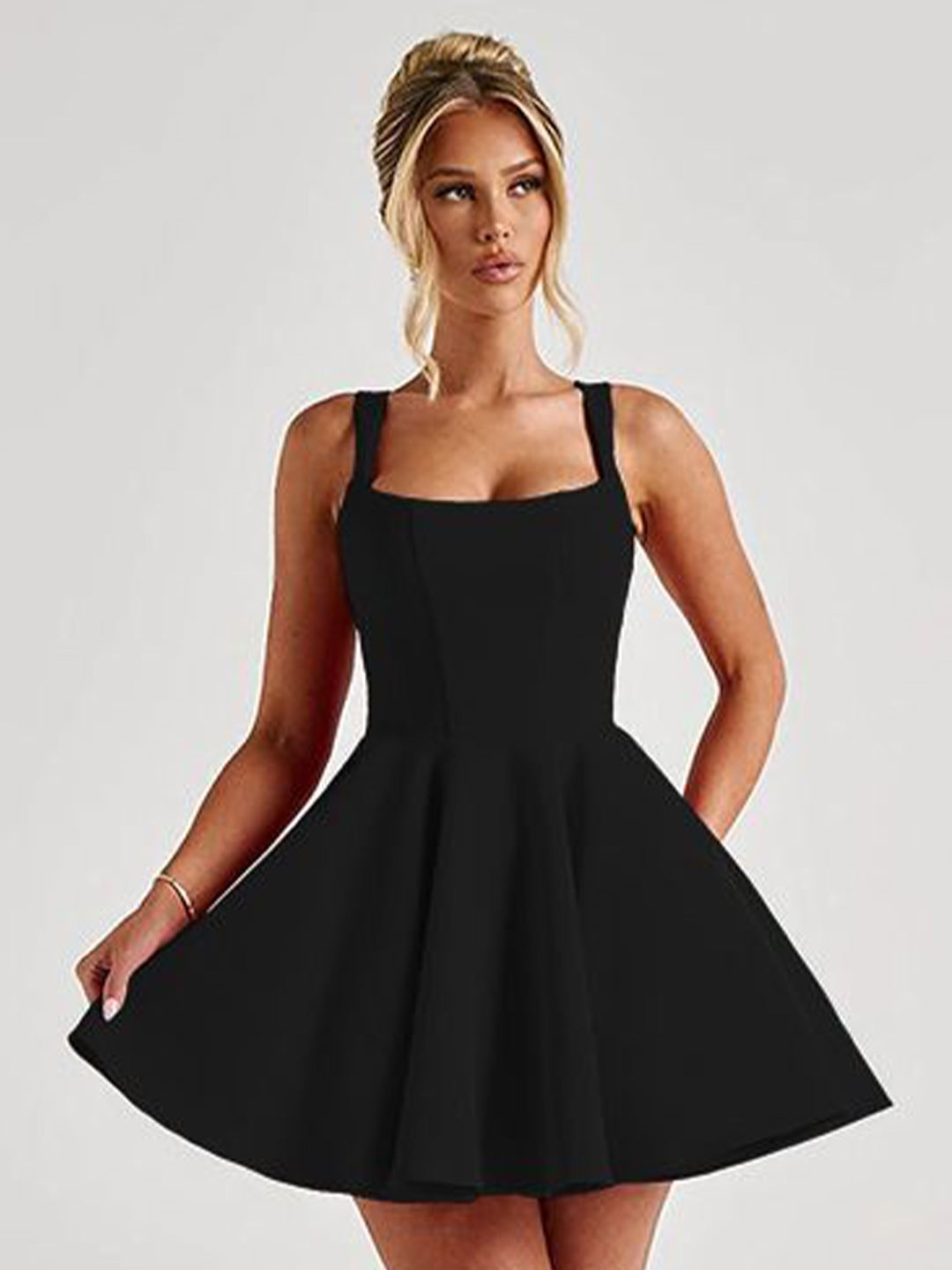 

MIAKEE Fit & Flare Mini Dress, Black