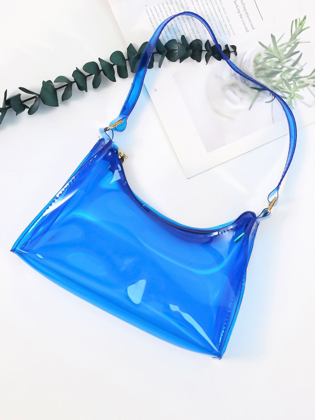 

HAUTE SAUCE by Campus Sutra PU Structured Handheld Bag, Blue