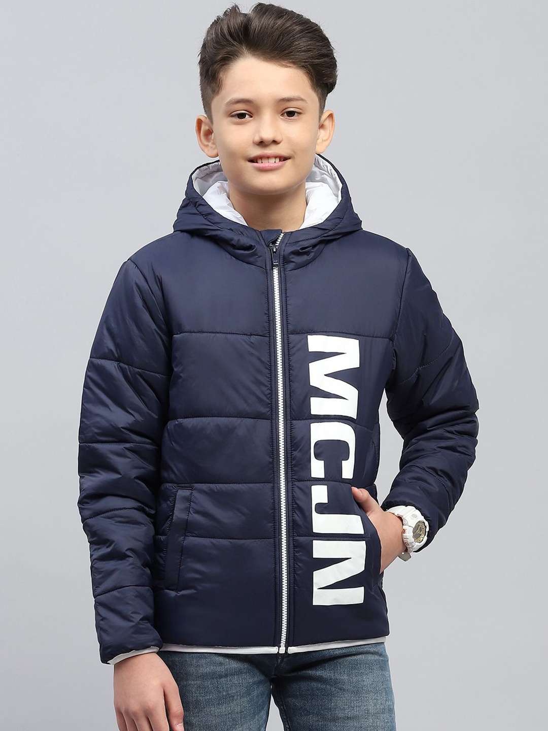 

Monte Carlo Boys Nylon Puffer Jacket, Navy blue