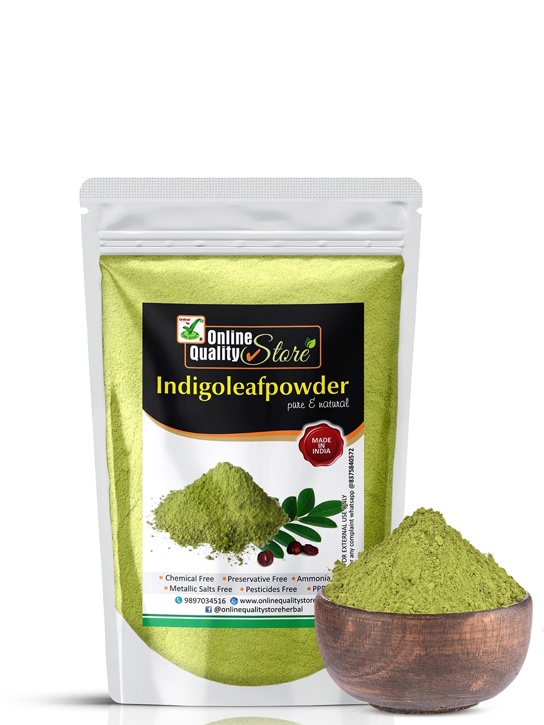 

Online Quality Store Indigo Powder For Damaged Hair - 700g, Green