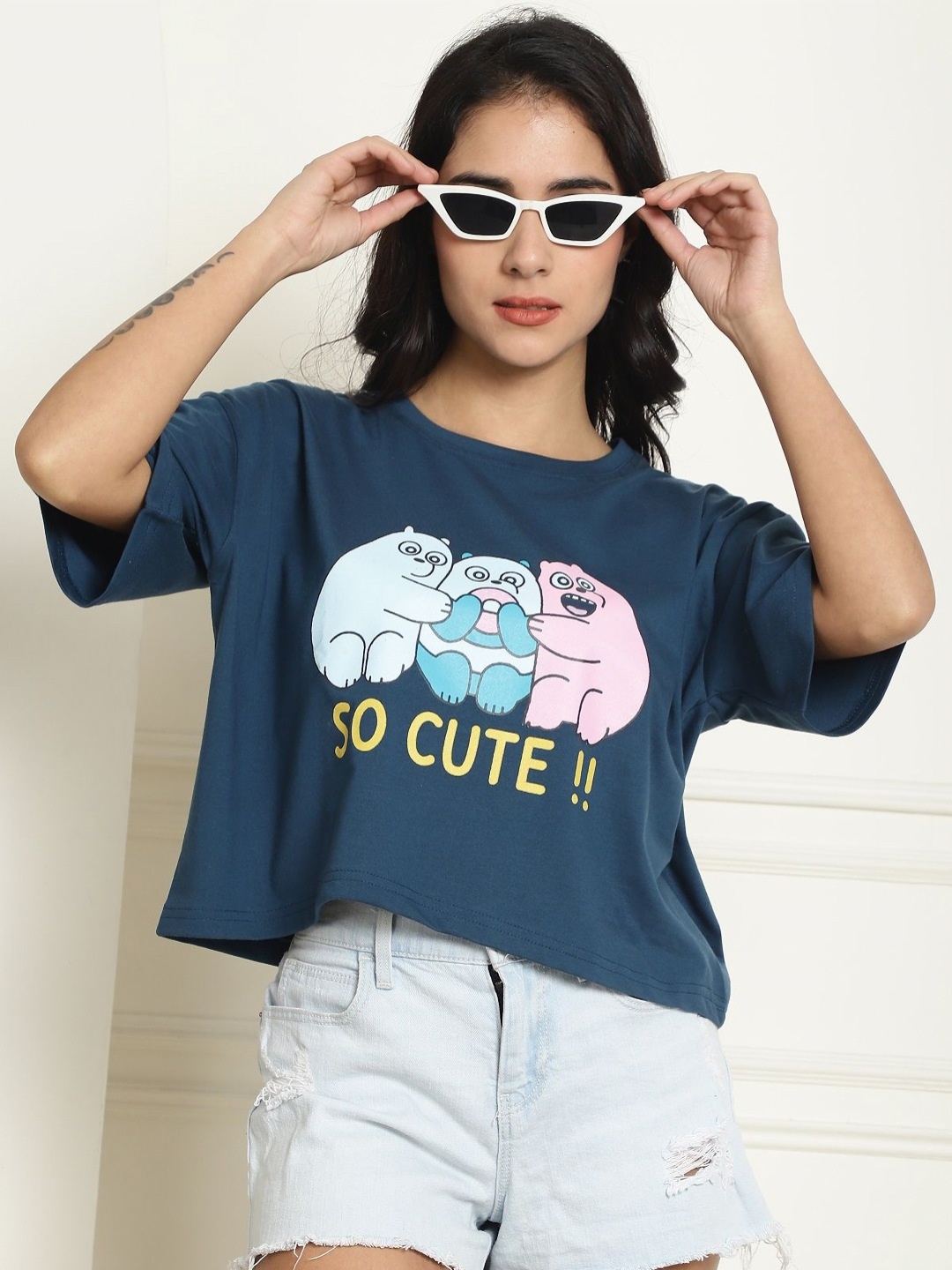 

Dreambe Women Printed T-shirt, Blue