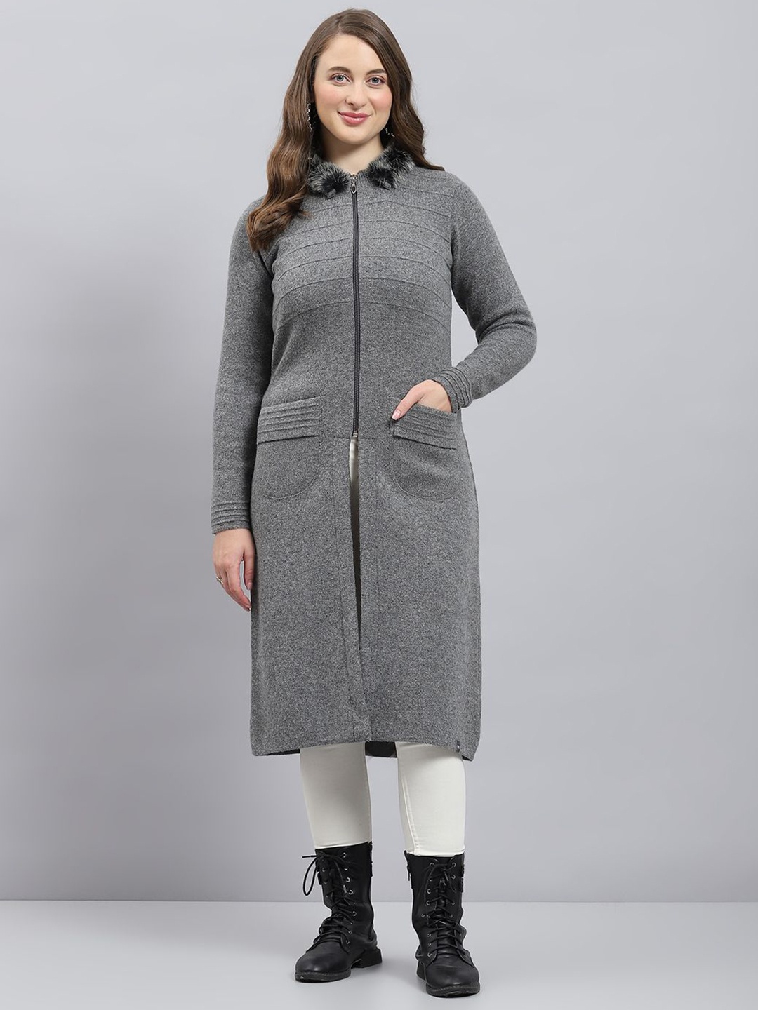 

Monte Carlo Women Woollen Pullover, Grey