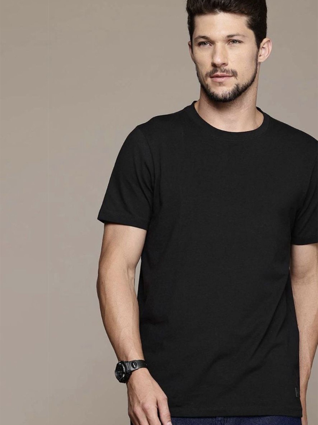 

Roadster The Lifestyle Co Pack of 3 Men Round Neck Short Sleeves Tshirt, Black