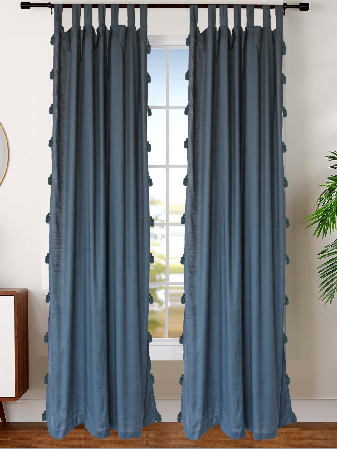 

Dekor World Multicoloured Set of 2 Sheer Long Door Curtain, Multi