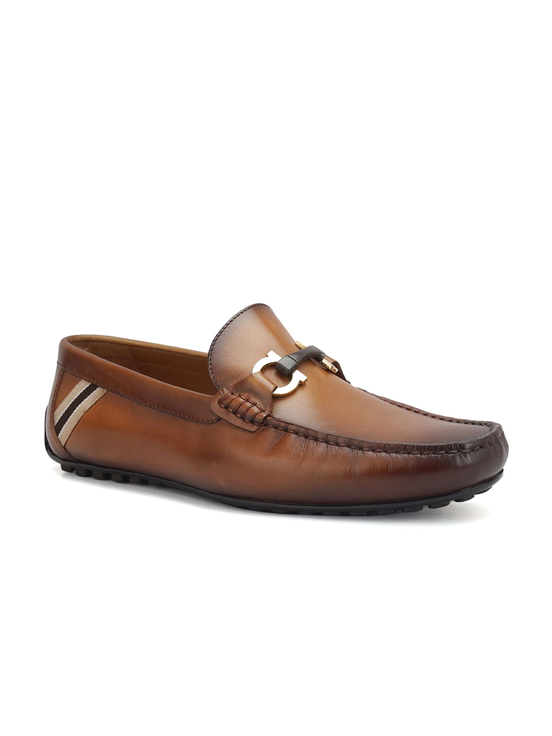 

ROSSO BRUNELLO Men Leather Formal Loafers, Tan