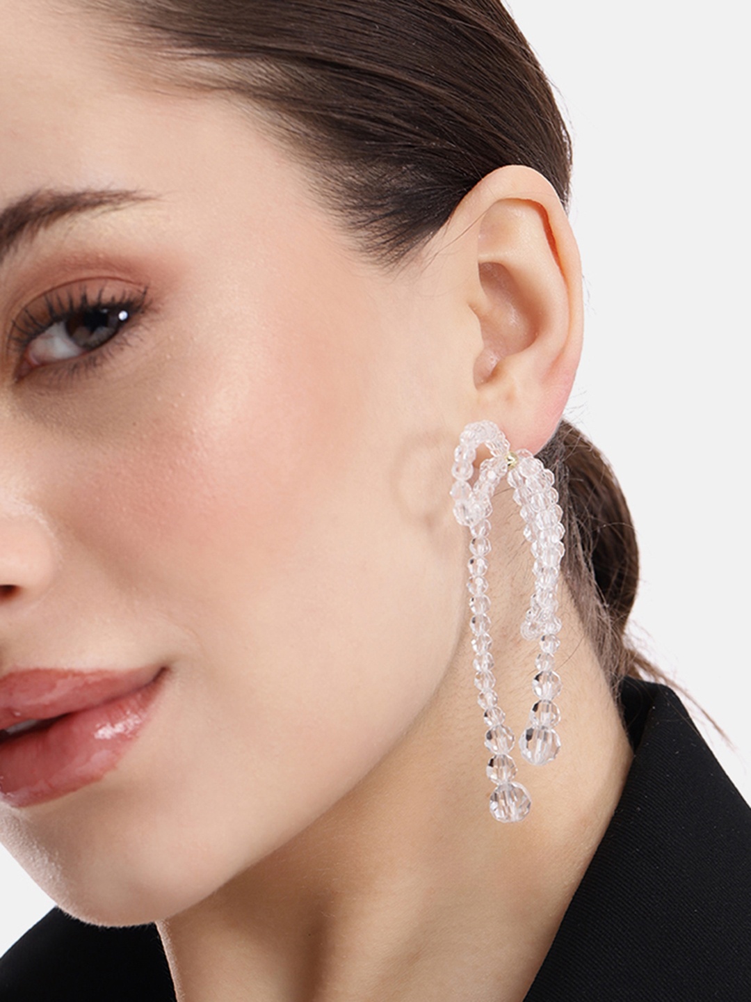 

DressBerry Bow Design Drop Earrings, White