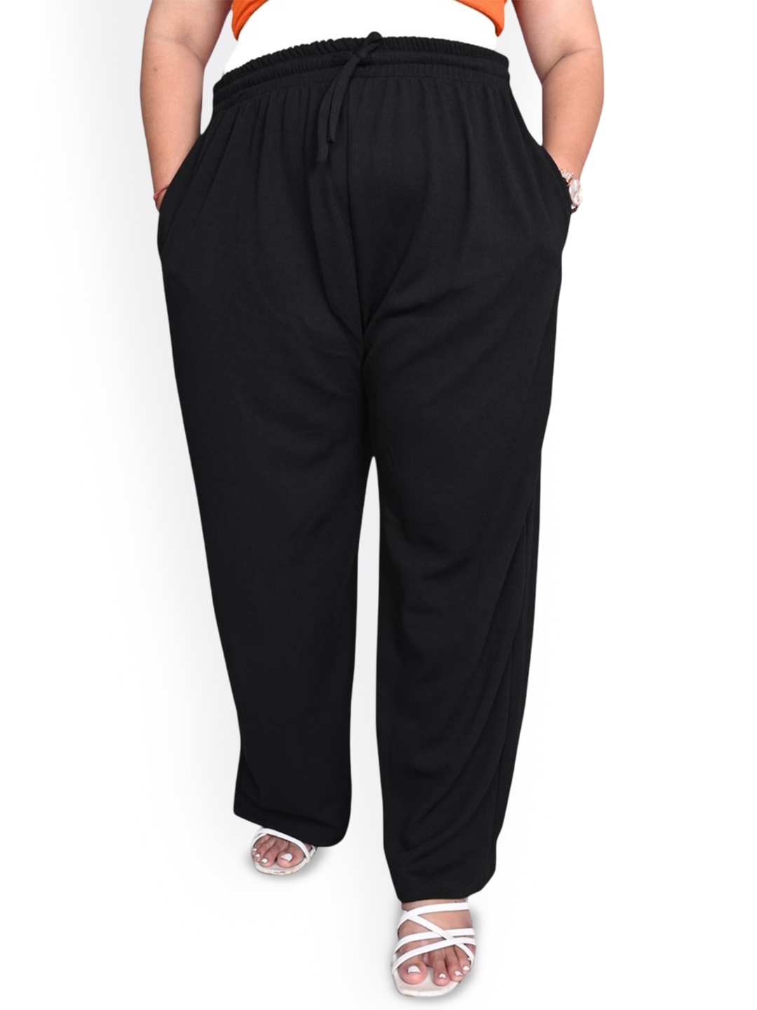 

Fashion Zest Plus Size Comfortable Korean Baggy Trousers, Black
