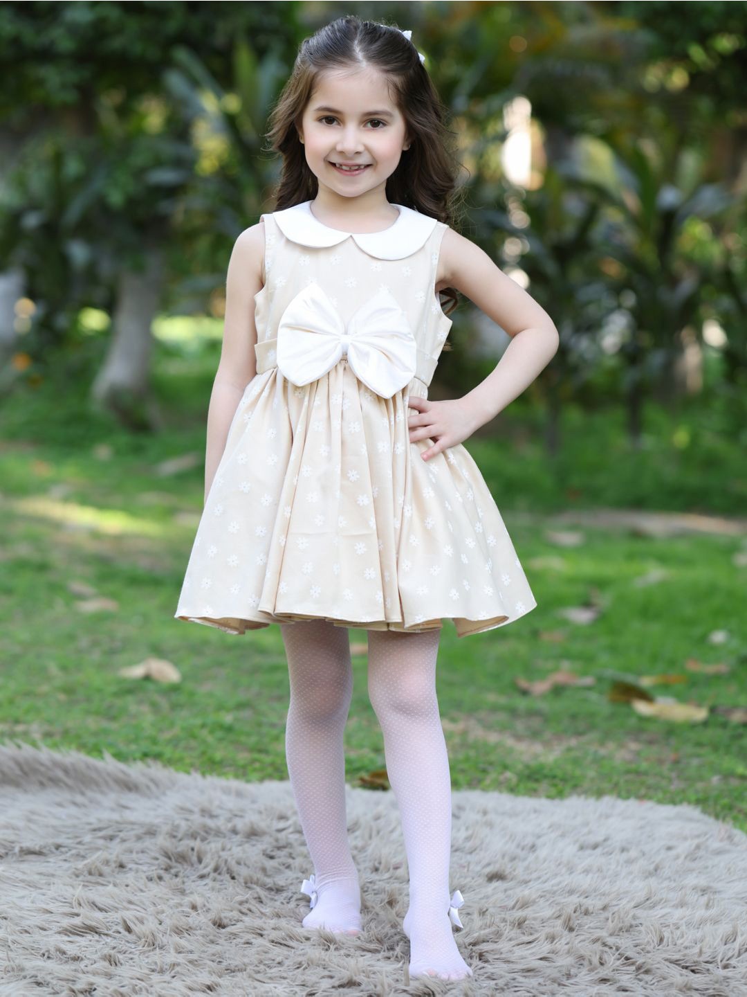 

THE PONY & PEONY CO. Fit & Flare Dress, Beige