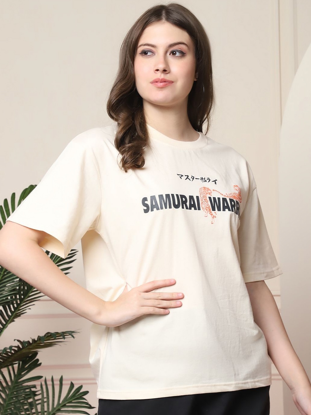 

Dreambe Women Printed T-shirt, Brown